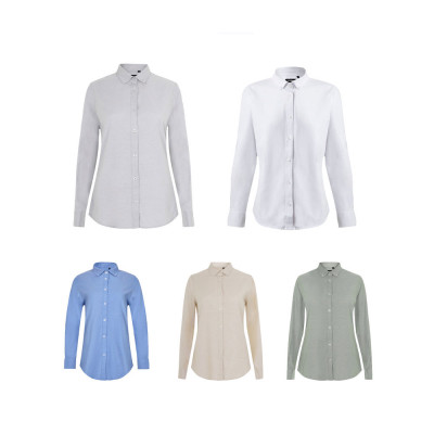 VL PRITHVI WOMEN. Oxford shirt (180 g/m²) for women, made from cotton (50), polyester (45) and elastane (5)